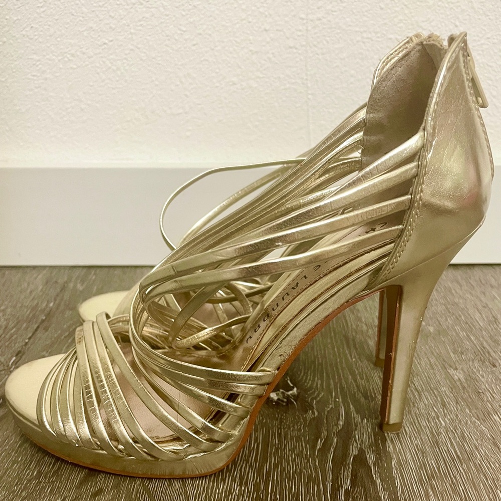 Elegant Gold Strappy Heels
